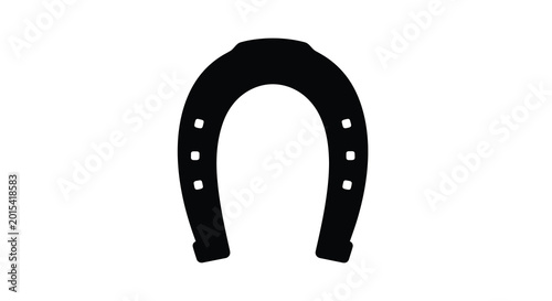 Fotografía Horseshoe shape on a white background silhouette
