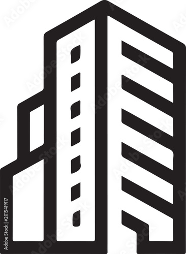 Modern skyscraper building with window lines and elevator shaft Vector