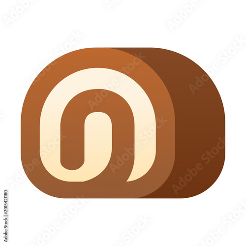 Swiss Roll Cake Flat Icon