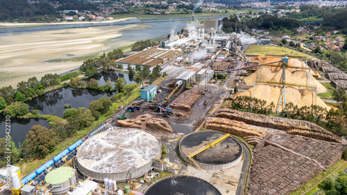 Εκτύπωση καμβά Ence pulp mill processing wood materials in pontevedra