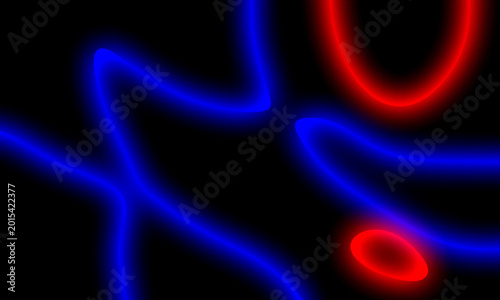 Quadro su tela Abstract futuristic background with blurry glowing wave and neon lines