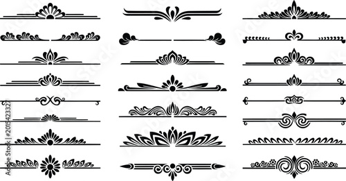 Set of decorative dividers and borders for text, invitations, and page design