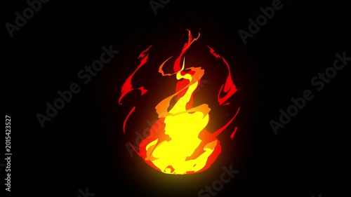 Fire element 2d vfx animation on alpha channel