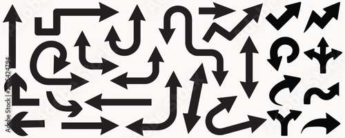 Mega set of way direction arrow sign.Big Way sign. Road navigation arrows. Driving direction mark, location point crossroad. Vector-eps 10