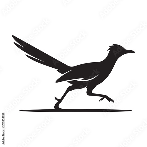 Bird of roadrunner silhouette vector flat illustration design.Adobe Illustrator Artwork
