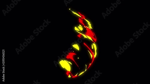 Fire element 2d vfx animation on alpha channel
