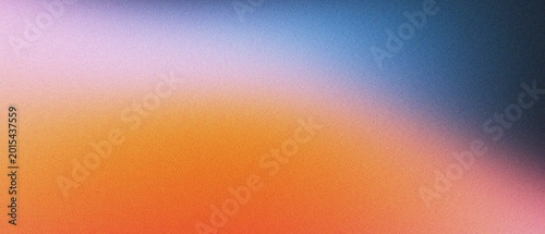 Vibrant gradient background showcasing transition from soft pink to warm orange and deep blue hues with retro film grain texture for artistic visuals.
