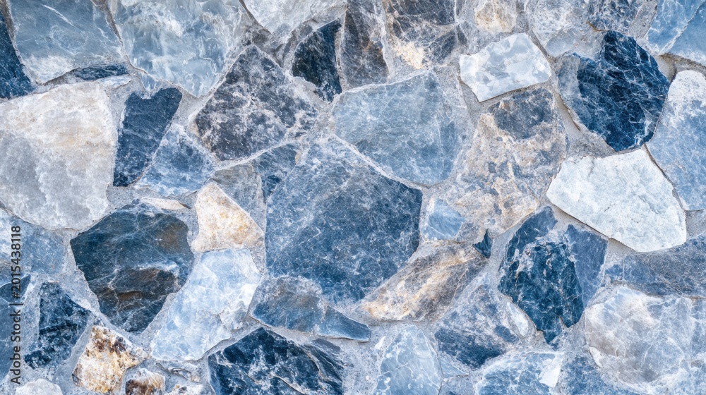 Obraz premium Blue grey quartz stone wall background texture