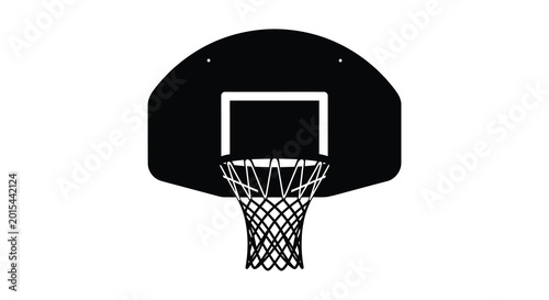 Photos Silhouette of a basketball hoop with net and backboard