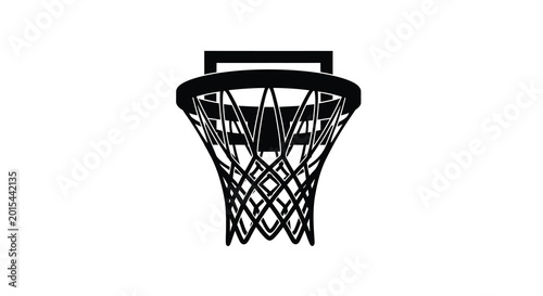 Bild auf Leinwand Silhouette of a basketball hoop with net and backboard
