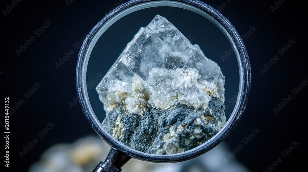 Fototapeta premium Crystal magnified close up on rock