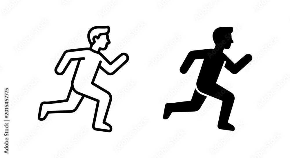 Fototapeta premium Running Man Icon, Silhouette Runner, Active Person Vector Graphic, Fitness Symbol Set