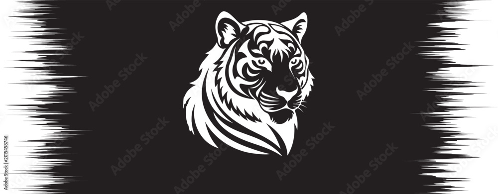 Obraz premium Tiger head graphic on black background