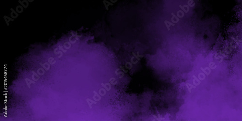 Abstract black and purple fantasy watercolor background abstract fire flame grunge texture background. Purple smoke on black background. Dark elegant Royal purple shades aquarelle paint