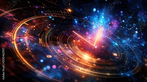 Abstract cosmic clock in a starry space