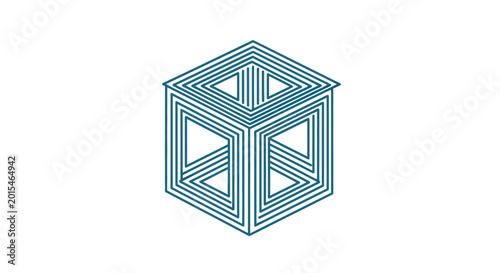 Photos Optical illusion of a 3D cube.