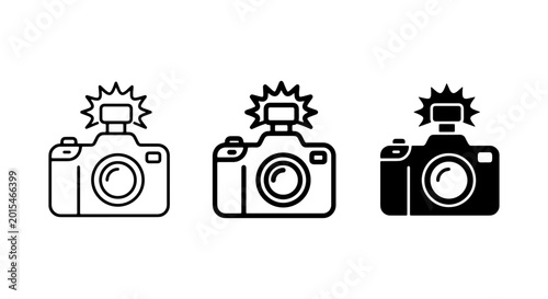 Cuadro en lienzo Camera Icons, Photography Symbols, Digital Camera Graphics, Flash Icons