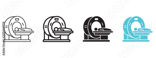 Bild auf Leinwand Set of medical ct scan machine icons