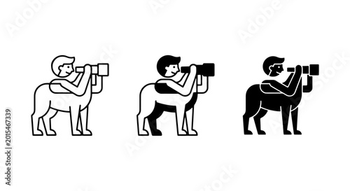 Foto Centaur Zodiac Symbol, Mythical Creature Icon, Astrology Sign Vector Set