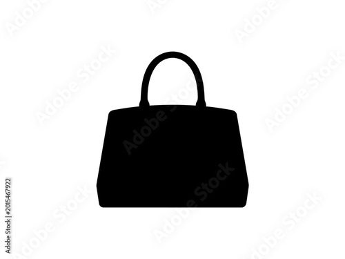 Black handbag with top handle silhouette vector icon isolated on transparent background, Vector