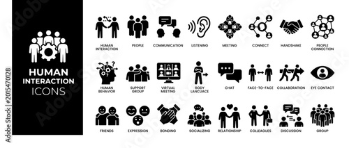 Foto Human interaction icon set.  Vector illustration.
