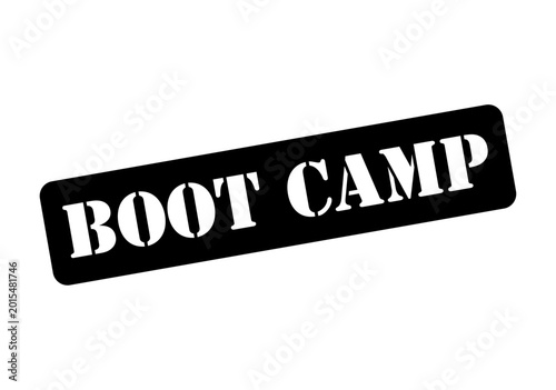 Boot camp stamp symbol, label sticker sign button, text banner vector illustration .