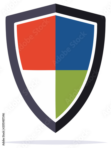 Shield illustration with quadrants of red, blue, white and green colors, icon Free Download Shield illustration with quadrants of red, blue, white and green colors, icon - GFXLoad