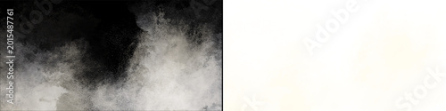 Canvas-taulu Realistic white smoke puff, steam clouds, black background, abstract vapor effect, diffuse mist element