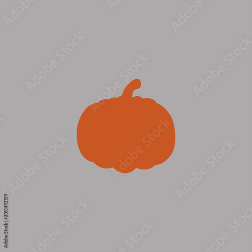 vector illustration of a pumpkin Simple Orange Pumpkin Illustration on Gray Background. Minimalist Autumn Harvest Pumpkin Icon. 