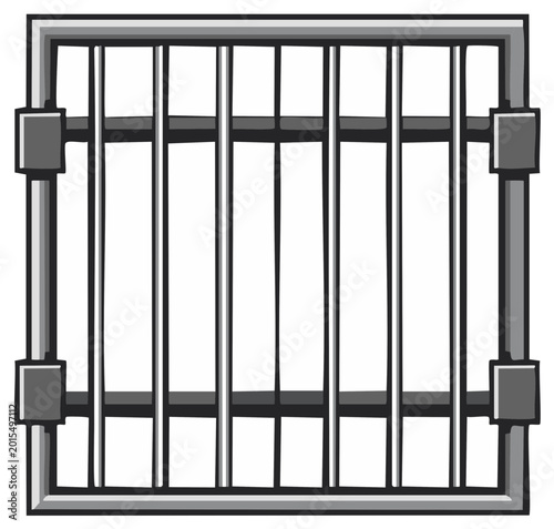 Simple Hand Drawn Metal Cage Bars and Frame Illustration