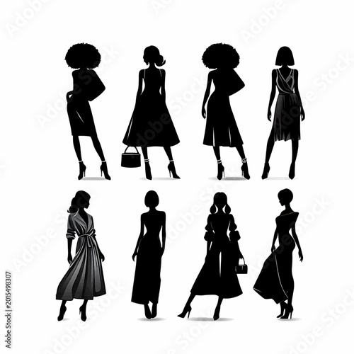 vector illustration of a woman in a dress