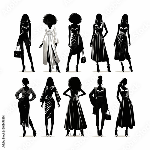vector illustration of a woman in a dress