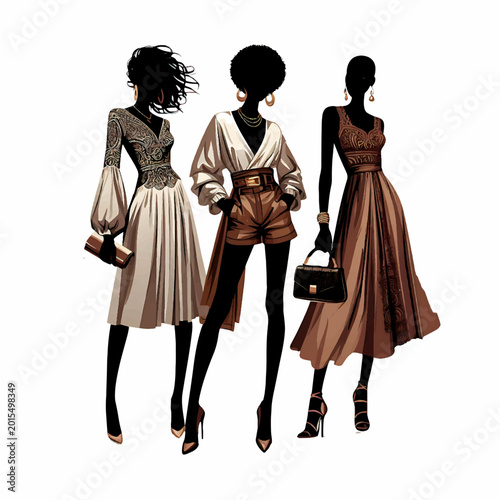 vector illustration of a woman in a dress