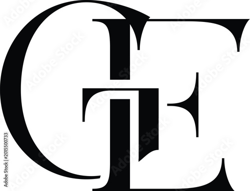 Tableau sur toile Letter GE fashion logo