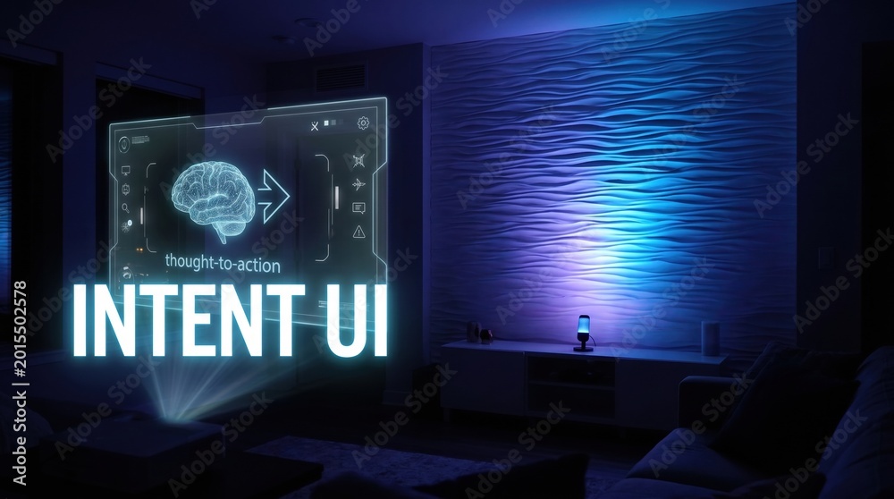 Obraz premium Intent UI Advanced Human-Computer Interaction and Futuristic Interface Technology