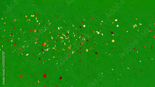 Confetti rain effect overlay green screen alpha channel. Confetti Party Popper Explosion Animation. Slow motion Falling confetti Realistic Confetti Explosion and Falling Animation  Vibrant Square 4K