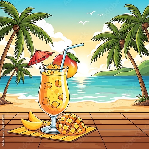 Tropical beach vacation cocktail paradise getaway.