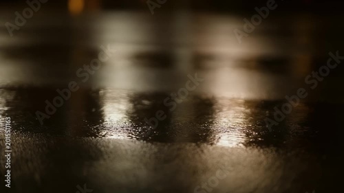 Soft Bouncing Reflections of Far-Off Headlights Shifting Across a Shadowy Floor: Cinematic Minimal Abstract Motion Loop (16:9)