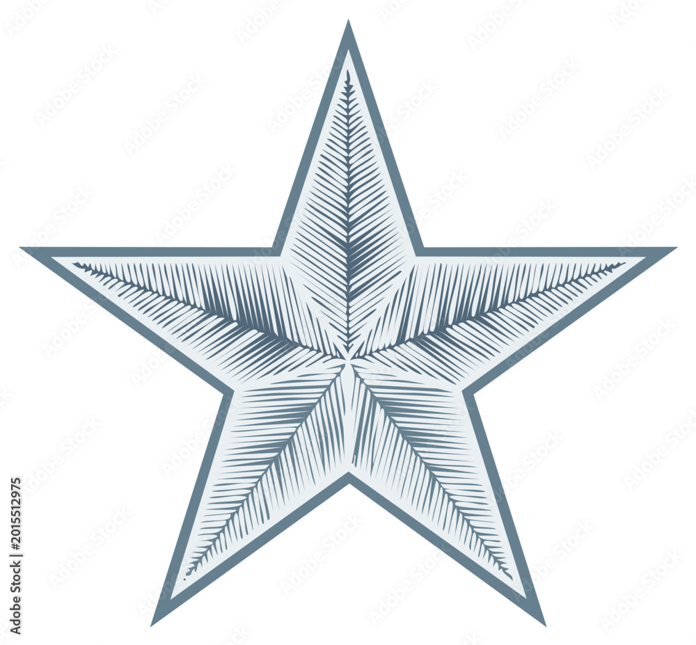 Obraz premium Stylized Star Ornament with Etched Texture Simple Elegant Design for Holiday Decoration and Festive Art