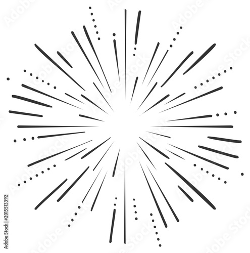 Dynamic Hand Drawn Starburst Bursting Outwards Exploding Radiating Lines and Dots