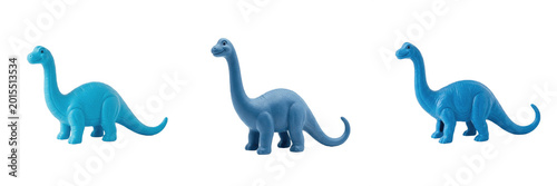 Bild auf Leinwand Cute blue dinosaur toy cartoon brontosaurus sauropod creature prehistory jurassi