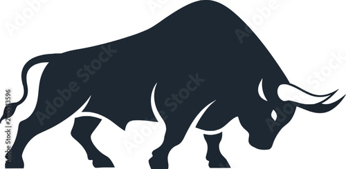 Konstfotografi Black bull silhouette with horns.
