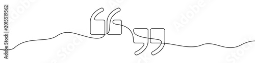 Photos Quotation marks in one line art style