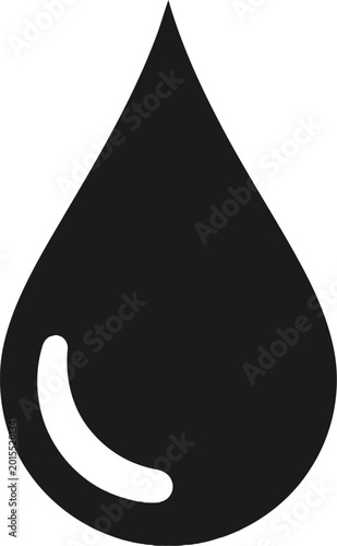 Bild auf Leinwand Black Drop - A Simple, Elegant Icon of Liquid Form and Reflection