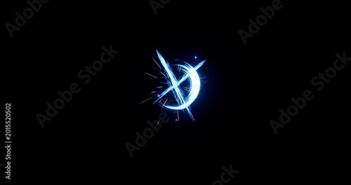 energy slash effect on black background