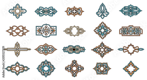 Canvas-taulu Collection of ornate decorative shapes.