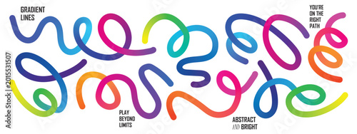 Modern colorful gradient flowing lines abstract composition with dynamic curves ideal for creative branding and promotional visual content