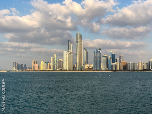 Abu-Dhabi city sea view at sunset
