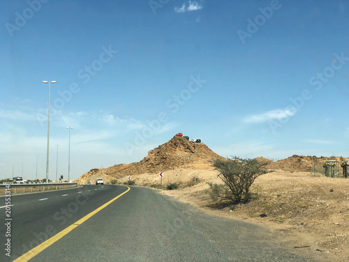 road in the desert and hills