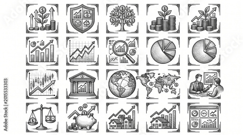 Business icons and symbols collection.